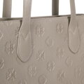 Damska shopperka skórzana monogramem beżowa 99-4E-613-99