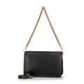 Kožená crossbody s odnímateľnou retiazkou, čierna 100-4E-207-1