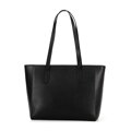Dámska shopper kabelka z kože čierna 100-4E-602-1