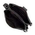 Dámska crossbody kožená kabelka s prackou čierna 99-4E-005-1