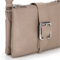 Dámska crossbody kožená kabelka s prackou béžová 99-4E-005-9