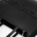 Dámska kožená nákupná kabelka s veľkým logom čierna 100-4E-635-1