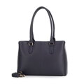 Kožená shopper kabelka dvojkomorová granátová 99-4E-018-7