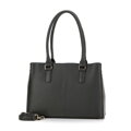 Kožená shopper kabelka dvojkomorová zelená 99-4E-018-Z