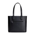 Dámska shopper kabelka z ekokože s predným vreckom čierno-grafitová 29-4Y-002-BG1