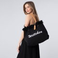 Shopperka z výpletky veľká s brmbolcami čierna  