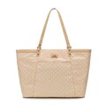 Žakárová shopper kabelka Wittchen s monogramovým vzorom, krémová 98-4E-905-0