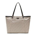 Žakárová shopper kabelka Wittchen s monogramovým vzorom, béžová 98-4E-905-8