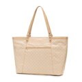 Žakárová shopper kabelka Wittchen s monogramovým vzorom, krémová 98-4E-905-0