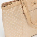 Žakárová shopper kabelka Wittchen s monogramovým vzorom, krémová 98-4E-905-0