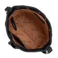 Torebka typu worek z ekoskóry w monogram czarna 99-4Y-504-1