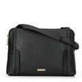 Dámska crossbody dvojkomorová kabelka čierno-zlatá 100-4Y-009-1G