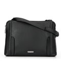 Dámska crossbody dvojkomorová kabelka čierno-strieborná 100-4Y-009-1S