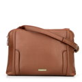 Dámska crossbody dvojkomorová kabelka hnedá 100-4Y-009-5
