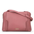 Dámska crossbody dvojkomorová kabelka tlmená ružová 100-4Y-009-P