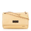 Dámska crossbody z pleteniny na retiazke žltá