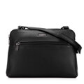 Dámska dvojkomorová crossbody kabelka z ekokože čierno-grafitová 99-4Y-610-1C