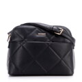Dámska crossbody kabelka s prešívaním z ekokože čierno-zlatá 99-4Y-611-1G