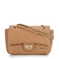 Crossbody z ekokože s geometrickým prešívaním béžová 99-4Y-627-9