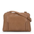 Dámska dvojkomorová crossbody kabelka z ekokože tmavobéžová 99-4Y-631-9