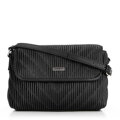 Dámska crossbody kabelka s vertikálnym prešívaním z ekokože čierna 99-4Y-635-1