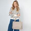 Krémová dámska shopper kabelka Wittchen 99-4Y-705-9