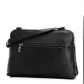 Dámska dvojkomorová crossbody kabelka z ekokože čierno-grafitová 99-4Y-610-1C