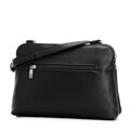 Dámska dvojkomorová crossbody kabelka z ekokože čierno-strieborná 99-4Y-610-1S