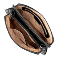 Dámska dvojkomorová crossbody kabelka z ekokože čierno-grafitová 99-4Y-610-1C