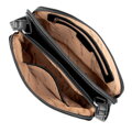 Dámska dvojkomorová crossbody kabelka z ekokože čierno-strieborná 99-4Y-610-1S