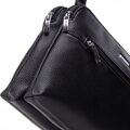 Dámska dvojkomorová crossbody kabelka z ekokože čierno-strieborná 99-4Y-610-1S