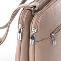 Dámska dvojkomorová crossbody kabelka z ekokože béžová 99-4Y-610-9