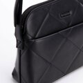 Dámska crossbody kabelka s prešívaním z ekokože čierno-grafitová 99-4Y-611-1C