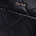 Dámska crossbody kabelka s prešívaním z ekokože čierno-zlatá 99-4Y-611-1G