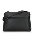 Dámska crossbody dvojkomorová kabelka čierno-strieborná 100-4Y-009-1S