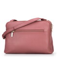 Dámska crossbody dvojkomorová kabelka tlmená ružová 100-4Y-009-P