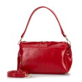 Dámska crossbody z ekokože s dekoratívnymi nitmi červená 100-4Y-207-3