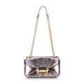 Mini crossbody kabelka z lesklej ekokože, sivá 100-4Y-216-8