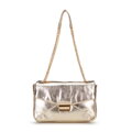 Dámska crossbody z lesklej ekokože zlatá 100-4Y-217-G