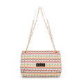 Dámska crossbody z pleteniny na retiazke multicolor
