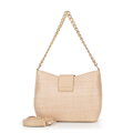Dámska pletená crossbody kabelka béžová