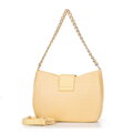Dámska pletená crossbody kabelka žltá