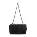 Dámska crossbody kabelka z ekokože s geometrickým prešívaním čierna 99-4Y-604-1