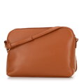 Dámska crossbody kabelka s geometrickým vzorom z ekokože svetlohnedá 99-4Y-605-5