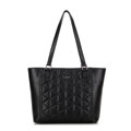 Shopper kabelka z ekokože s geometrickým vzorom čierna 99-4Y-606-1
