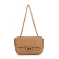 Crossbody z ekokože s geometrickým prešívaním béžová 99-4Y-627-9