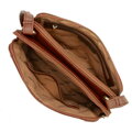 Dámska crossbody dvojkomorová kabelka hnedá 100-4Y-009-5