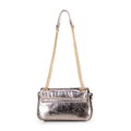 Mini crossbody kabelka z lesklej ekokože, sivá 100-4Y-216-8