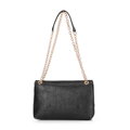 Dámska crossbody z pleteniny s retiazkou čierna