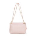 Dámska crossbody z pleteniny s retiazkou ružová
